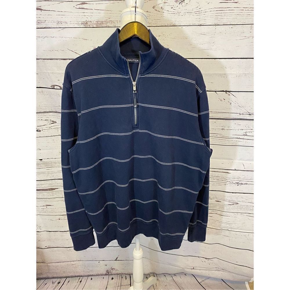 Nautica 1/4 Zip Pullover Cotton Poly Blend Size XL
